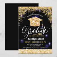 Elegant Gold Glitter Sparkly Graduation