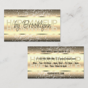 Elegant Gold Glitter Stars Bright Sparkling Golden Business Card