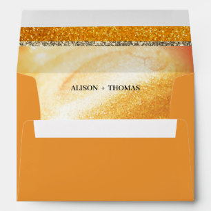 Elegant Gold Glitter Wedding Envelope