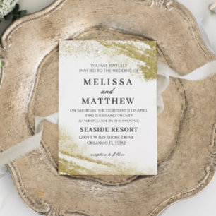 Elegant Gold Glitter Wedding Invitation