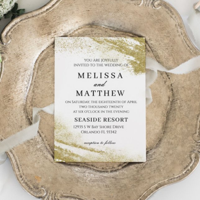 Elegant Gold Glitter Wedding Invitation (Creator Uploaded)