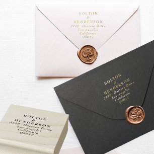 Elegant Gold Glitz Floral Wreath Wedding Rubber Stamp