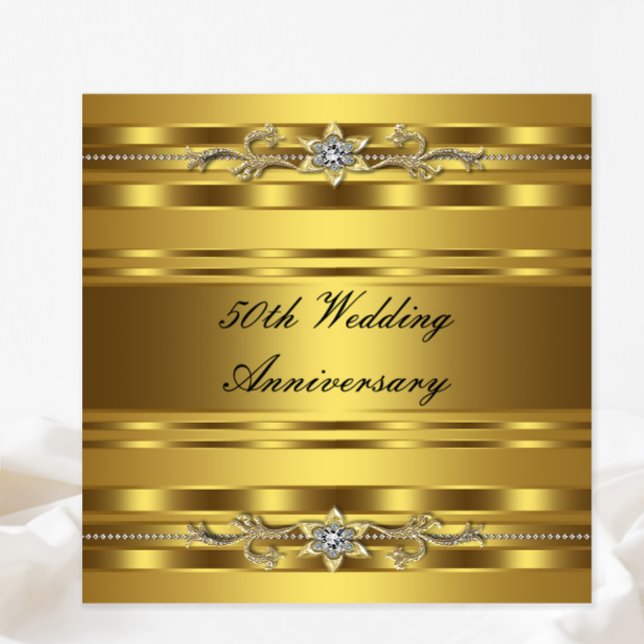 Elegant Gold Golden 50th Wedding Anniversary Invitation (Elegant any occasion gold invitation. Simply add your event details.)