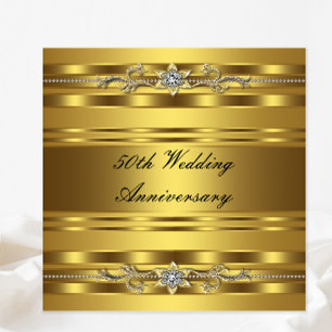 Elegant Gold Golden 50th Wedding Anniversary Invitation