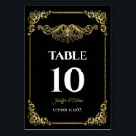 Elegant gold Gothic Wedding Table number<br><div class="desc">Gothic Halloween Alternative Wedding Table Number</div>