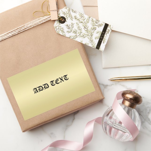 Elegant Gold gradient Monogram Personalised name Rectangular Sticker (Gifting)