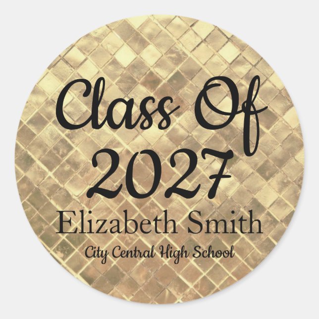 Elegant Gold Graduation Envelope Seals (Front)