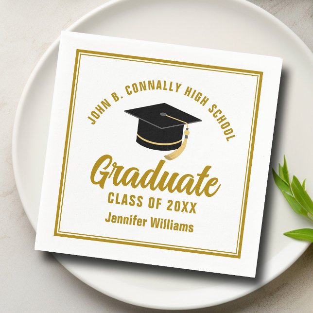 Elegant Gold Graduation Party Personalised Napkin (Creator Uploaded)