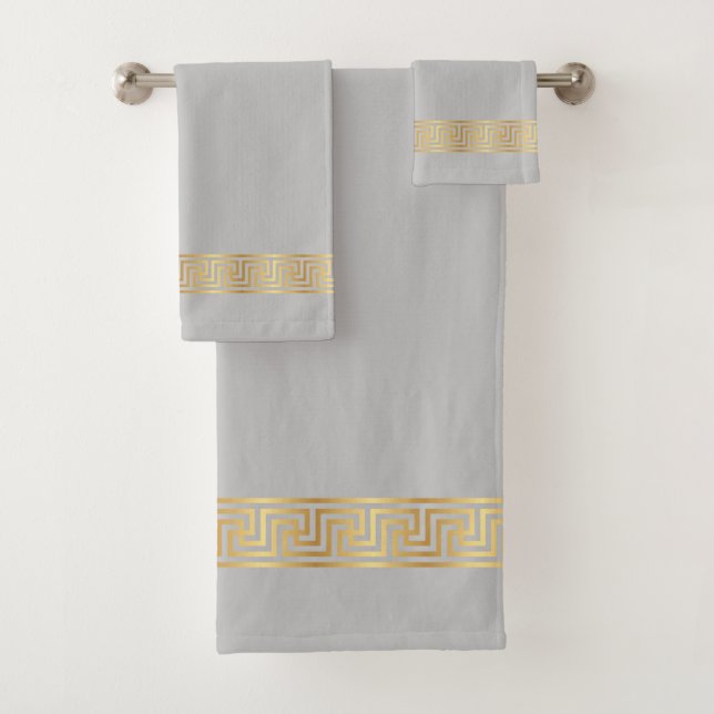 Elegant gold greek pattern Bath Towel Set (Insitu)