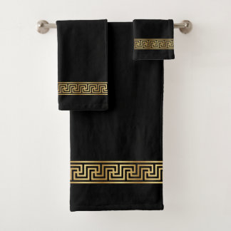 Elegant gold greek pattern Bath Towel Set