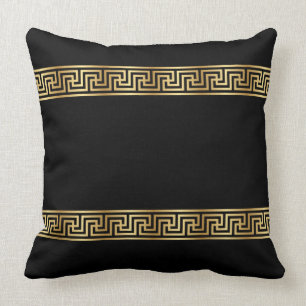 Elegant gold greek pattern Throw Pillow