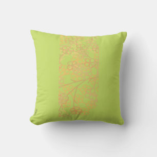 Elegant Gold Green Abstract Floral Pattern Cushion