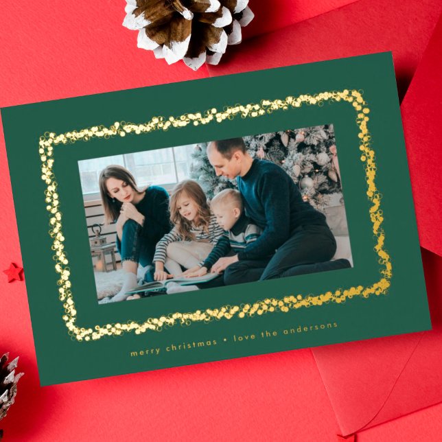 elegant gold green bubbles photo christmas frame (Creator Uploaded)