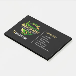 Elegant Gold Green Lawn Care Professional Post-it Notes