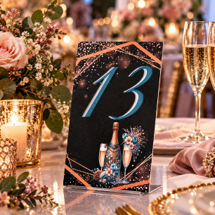 Elegant Gold Greenery Botanical Wedding Table Numb Pedestal Sign