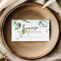 Elegant Gold Greenery Diaper Raffle Ticket