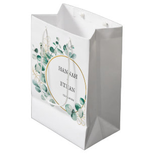 Elegant Gold Greenery Eucalyptus Personalised Medium Gift Bag