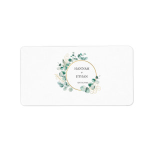 Elegant Gold Greenery Eucalyptus Personalized Label
