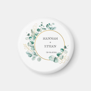 Elegant Gold Greenery Eucalyptus Personalized   Magnet