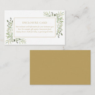 Elegant Gold Greenery Foilage Enclosure Card