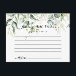 Elegant Gold Greenery Wedding Advice Card<br><div class="desc">This elegant gold greenery wedding advice card is perfect for a modern wedding. The design features hand-drawn gold and botanical green eucalyptus leaves, inspiring artistic beauty. These cards are perfect for a wedding, bridal shower, baby shower, graduation party & more. Personalise the cards with the names of the bride and...</div>
