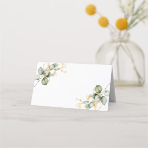 Elegant Gold Greenery wedding Place Card