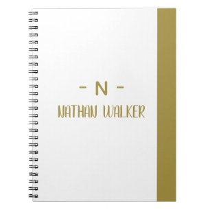 Elegant Gold & Grey Monogram I Minimalist Elegant  Notebook