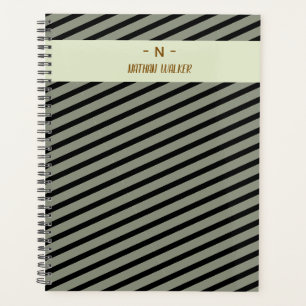 Elegant Gold & Grey Monogram I Minimalist Elegant Planner