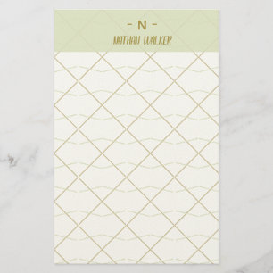 Elegant Gold & Grey Monogram I Minimalist Elegant Stationery