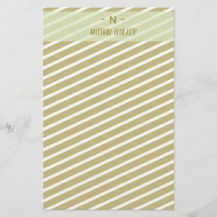 Elegant Gold & Grey Monogram I Minimalist Elegant  Stationery