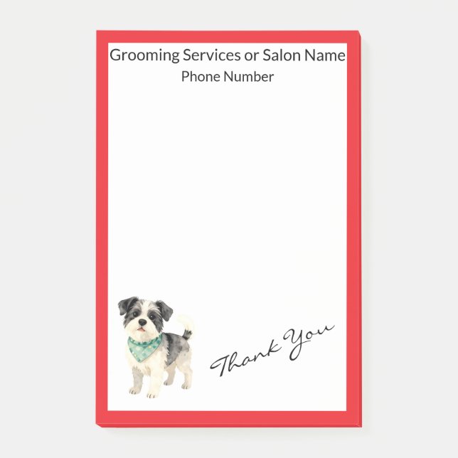 Elegant Gold Grooming Dog Personalised Collection Post-it Notes (Front)