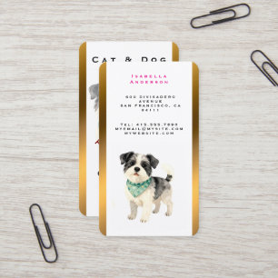Elegant Gold Grooming Dog Personalized Collection Business Card
