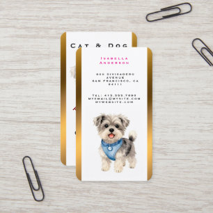 Elegant Gold Grooming Pet Personalized Collection Business Card