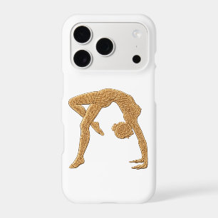 Elegant Gold Gymnast Silhouette White iPhone Case