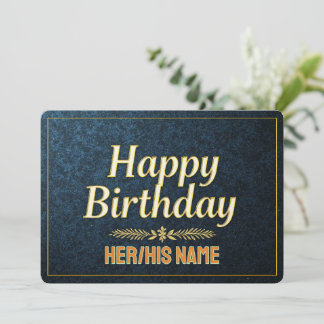 Elegant Gold Happy Birthday Card