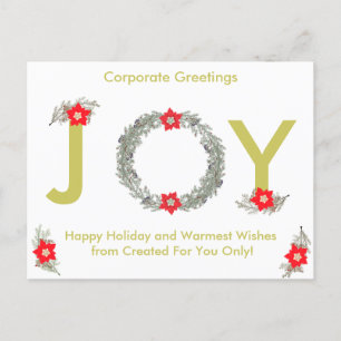 Elegant Gold Happy Holiday Corporate Card