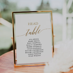Elegant Gold Head Table Seating Chart Invitation