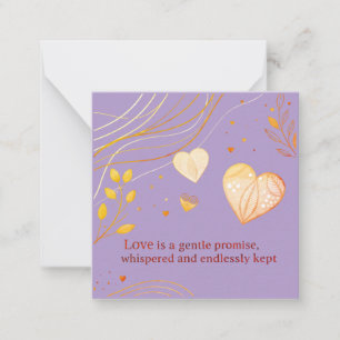 Elegant Gold Heart Love Art Card