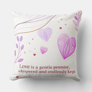 Elegant Gold Heart Love Art Cushion