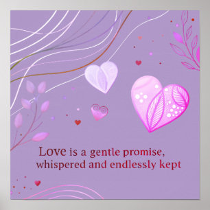 Elegant Gold Heart Love Art Poster