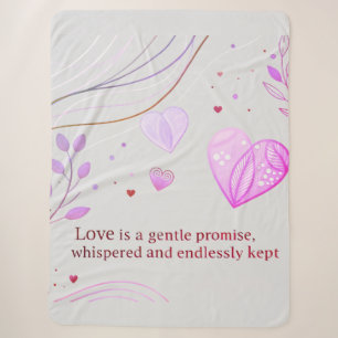 Elegant Gold Heart Love Art Sherpa Blanket