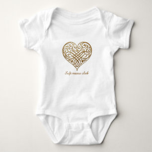 Elegant Gold Heart - Soft Mama Aesth Baby Bodysuit