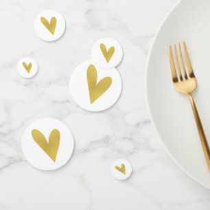Elegant Gold Heart Wedding Table Confetti