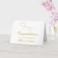 Elegant Gold Hearts | Engagement Congratulations