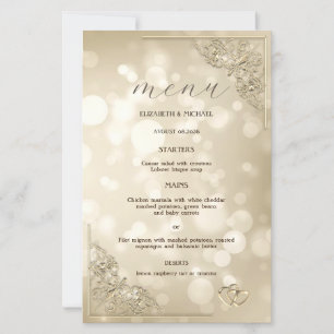 Elegant Gold Hearts Frame Bokeh