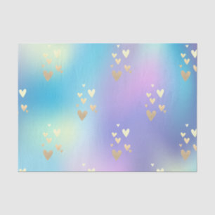 Elegant Gold Hearts Ombre Colourful  Tissue Paper