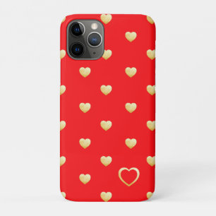 Elegant Gold Hearts on Crimson Red Case-Mate iPhone Case