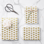 Elegant Gold Hearts Pattern Wedding Wrapping Paper Sheet<br><div class="desc">Wedding gift-giving in a faux gold heart leaf pattern makes an awesome presentation.  Ideal for newlyweds,  bridal showers,  wedding showers,  new homes,  engagement showers,  Valentine's Day,  and more.</div>