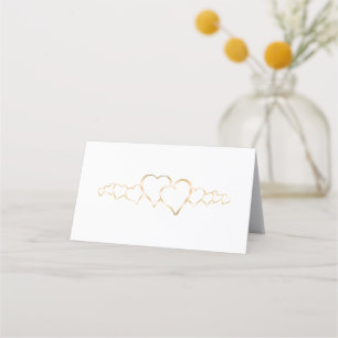 Elegant Gold Hearts Wedding Place Cards