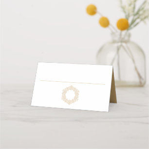 Elegant Gold Heirloom Crest Wedding Place Card